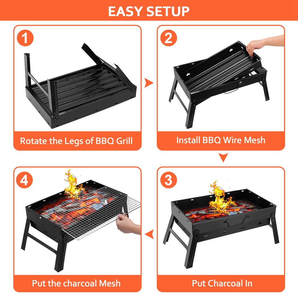 Lightweight Smoker Grill For Camping Picnics Garden Grilling