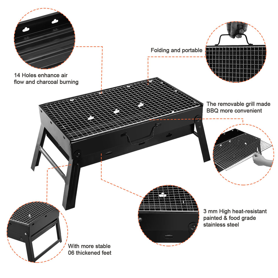 Lightweight Smoker Grill For Camping Picnics Garden Grilling